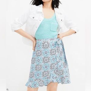 Loft Medallion Ruffle Wrap Skirt